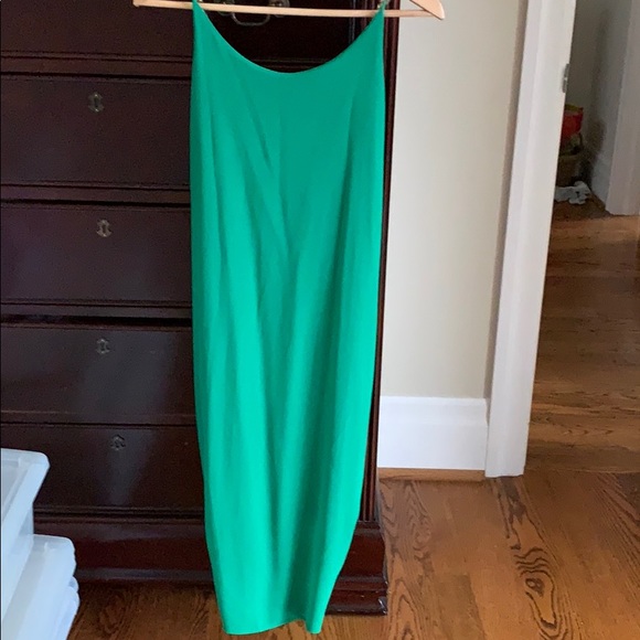 Dress. Green. Size small. Draped front.  Lined - Picture 6 of 6